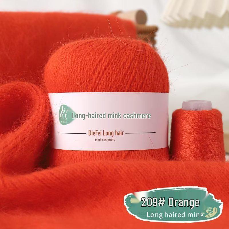 Long-Haired Mink Velvet and Cashmere Yarn: Hand/ Machine-Knitted, Medium-Thick