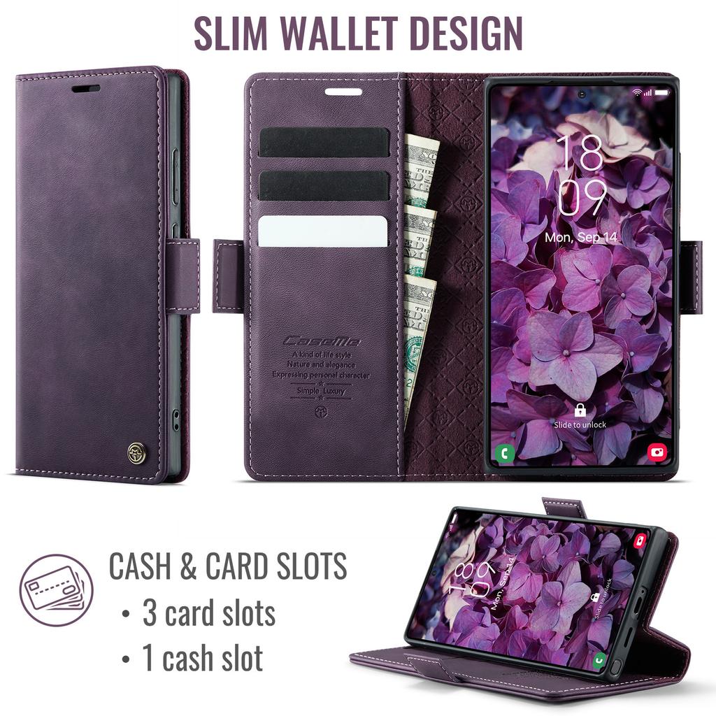 Wallet Card Leather Flip Case For Samsung Galaxy S25 S24 S23 S22 Note 20 Ultra Coque Magnetic Stand Shockproof Cover