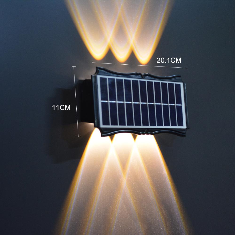 

Super Bright Solar Lights Outdoor for Garden Up and Down Warm White Waterproof Fence Wall Lamps for Home Decoration теплим білим кольором