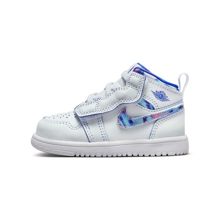 Jordan Air  1 Mid Alt Se Retro Durable Breathable Mid-Top Walker Shoes Baby sneaker White Blue DX1705-140