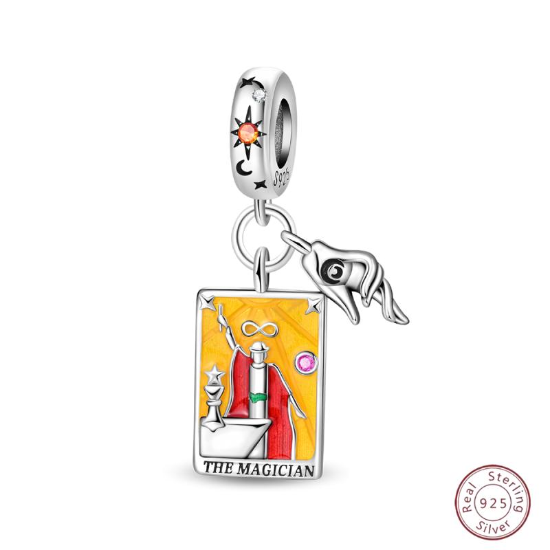 Copper Beaded Pendant Sun Moon Star Magic Tarot Vitality Suitable For Original 3Mm Bracelet Women Exquisite Jewelry