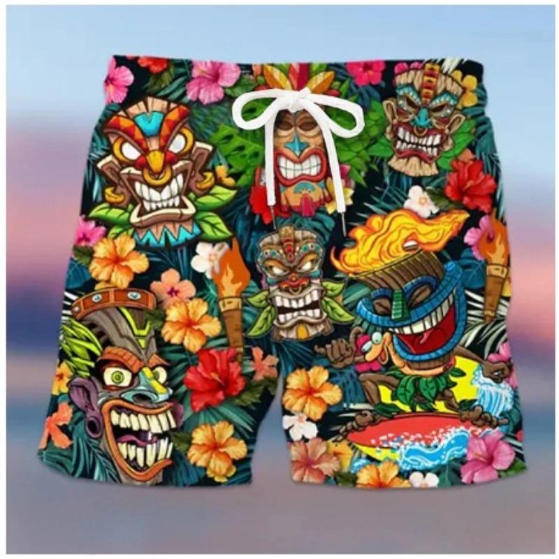 

Летние 3D шорты с забавным принтом, модные, повседневные, пляжные мужские шорты 3XL