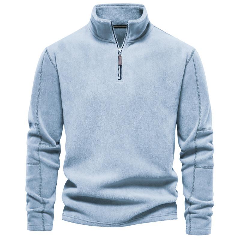 Men's Spring and Autumn New Vertical Collar Half-Zipper Long-Sleeved Sweatshirt Leading Cross-Border Trend All-Match Men's Fleece Top