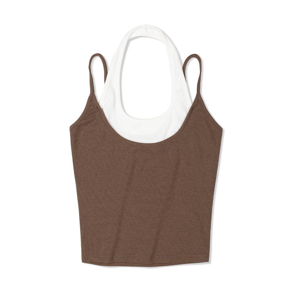 Moa Halterneck Layered Sleeveless (Brown) Brown/M