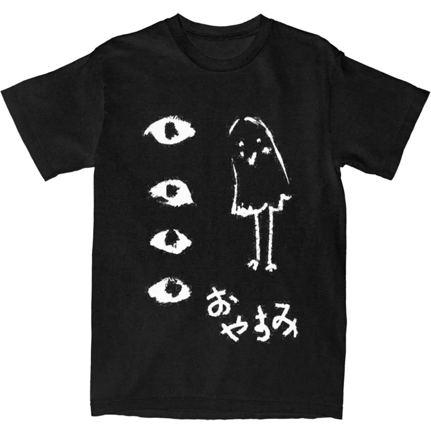 Oyasumi Punpun Art Shirt Apparel   Pure Cotton Awesome Goodnight Punpun Tees Short Sleeve Tops Summer S чёрный