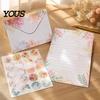 Dreamy Watercolor Theme Paper Letterhead Set, Envelopes Letter And Stickers Handwritten Blessing Note Cards Kit, Correspondence Birthday Messages