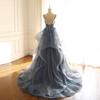 Bel Canto Solo Performance Suit Student Art Test Dress Mori Host Evening Dress High-end Light Luxury Niche Blue