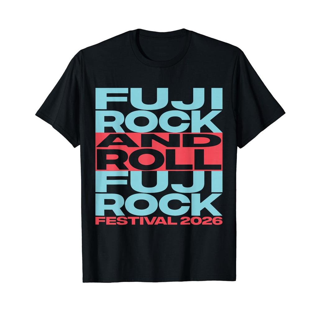 FUJI ROCK FESTIVAL 2026 Official Goods FUJI ROCK AND ROLL Amazon Limited Edition Black T-Shirt, Music Festival Short Sleeve Tee