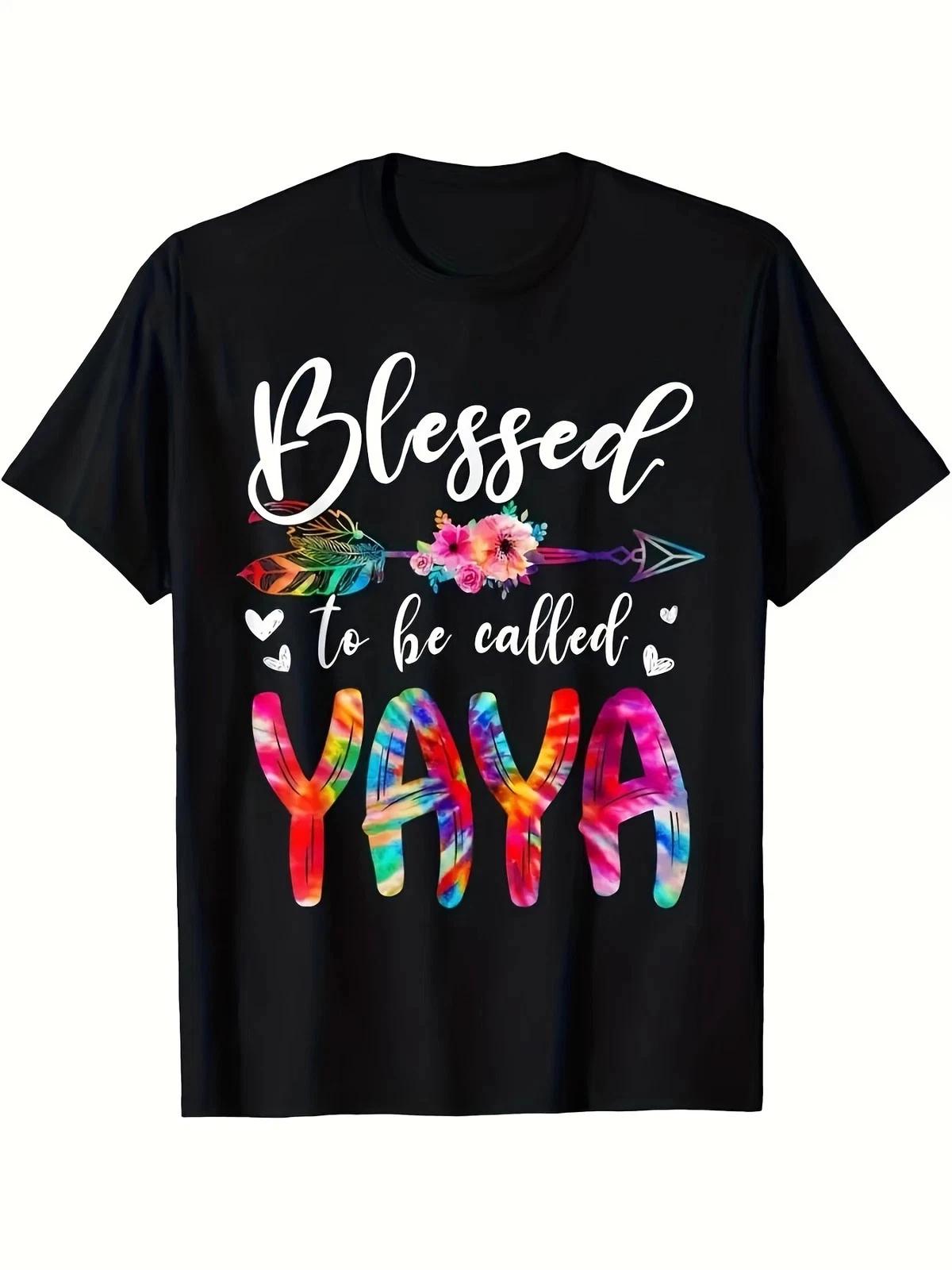 

Blessed to Be Called Yaya Floral Graphic T-Shirt Cute Grandma Mother s Day Tee 3XL