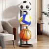 White Ball Storage Basket Carbon Steel Football Display Rack  Indoor