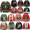 Weihnachtspullover Hoodie Mit 3D Schneemann Baum Druck Lockerer Schnitt Unisex Pullover Feiertagssaison