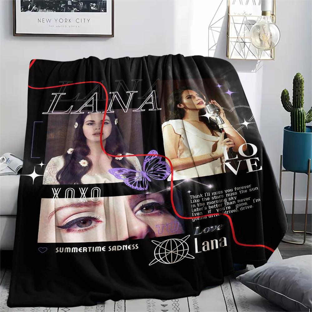 1 Adet Lana Del Rey Baskılı Flanel Battaniye, Yüksek Kalite, Dört Mevsim İçin Rahat, Ev Dekorasyonu, Sıcaklık ve Konfor, Noel Hediyeleri İçin Mükemmel