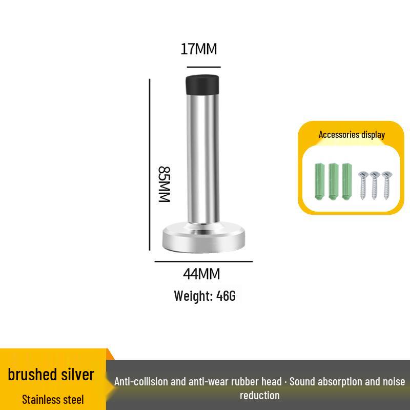 Stainless Steel Anti-Collision Rubber Door Stopper for Glass and Entrance Doors