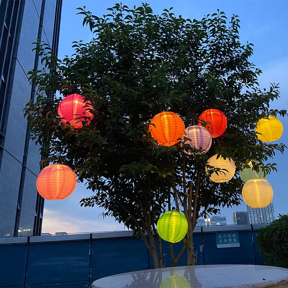 8Inch IP55 Waterproof LED Solar Lantern Lamp Hanging Light for Outdoor Yard Festival Celebration Party Garden Decoration Lamp