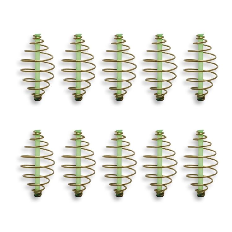 10pcs Fishing Tackle Feeder Basket Fishing Spring Feeder Coil Inline Method Feeder Fishing Tool Baits Thrower Feeder
