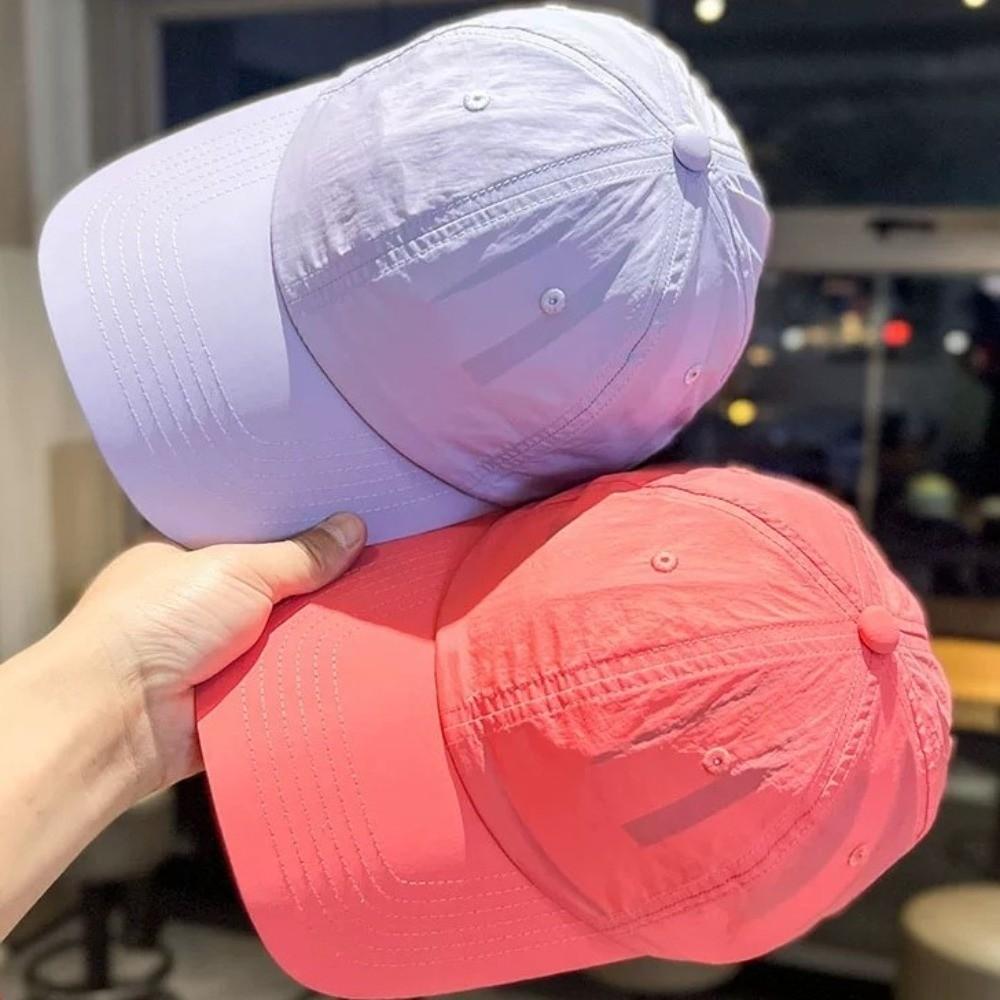 Anime Quick-Drying Baseball Cap Korean Style Peaked Cap Fashion Solid Color Sun Hat  Girl