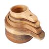 4PCS Wood Measuring Cups Set Stackable Baking Cooking Measuring Cup Kitchen Measure Tool for Dry Ingredients Tea Milk Powder