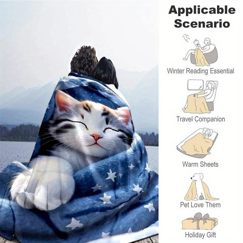 Cute Cat Blanket In Sleeping Blanket - Soft, Comfortable, Fashionable Decoration, Bringing Ultimate Comfort To Families