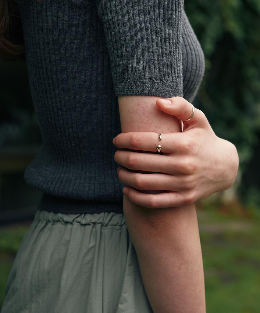 Verte [925 Silver] Cinq.Silver.58 / Ouvert Ring