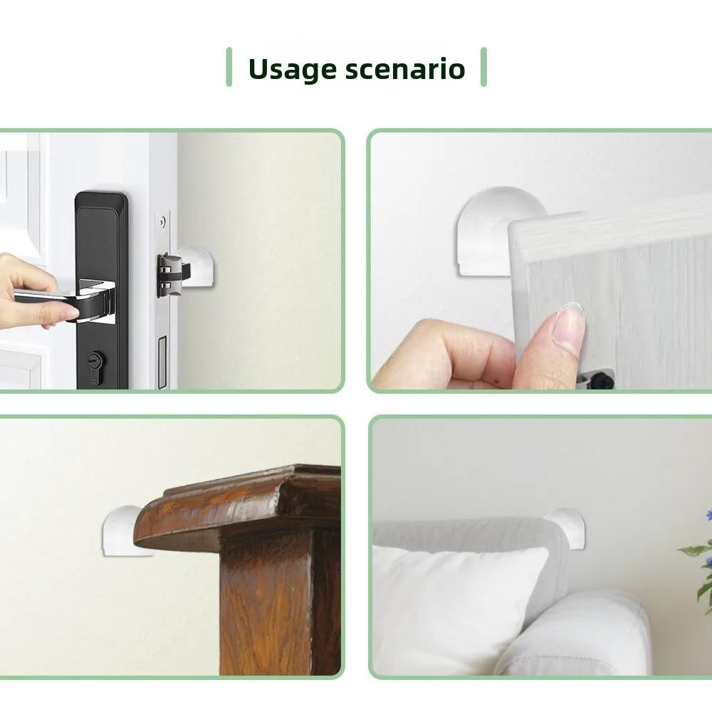 Transparent Self Adhesive Door Draft Stopper Floor Mounted Door Stop for Wall Furniture Door Handle Protection Home Improvement