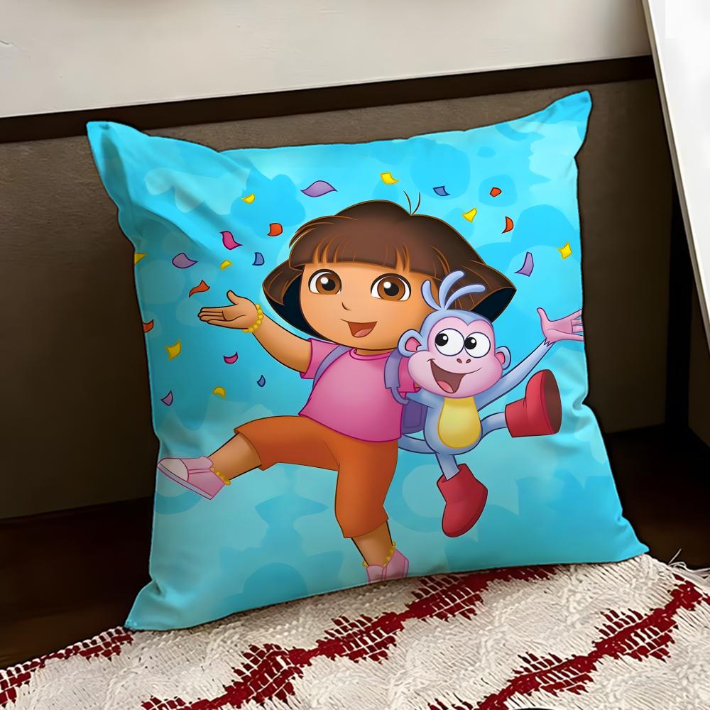 Anime cute DDora the EExplorer Cushion Cover Reversible Soft Durable Pillow Cover Home  Car MultiScene Use for Daily Comfort