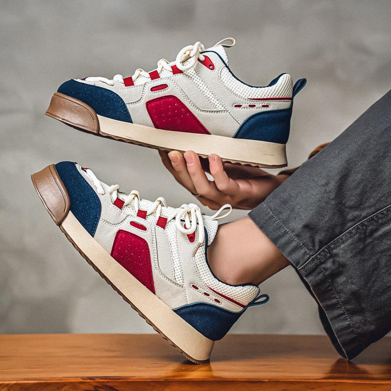 Fashion Men's Breathable Skate Shoes Soft Sole Comfortable Sneakers Lightweight Student Casual FootwearTrendy Street Style Non-Slip