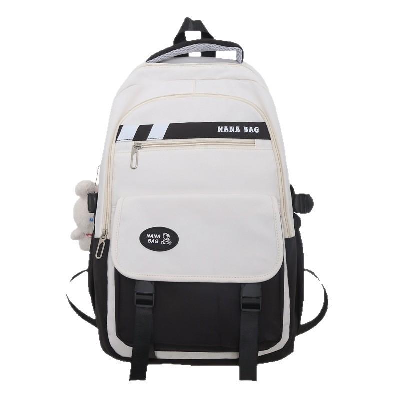 Schoolbag Junior High School Girl Japanese Ins College High School Joker Contrast Minority Design College Student Backpack Backpack