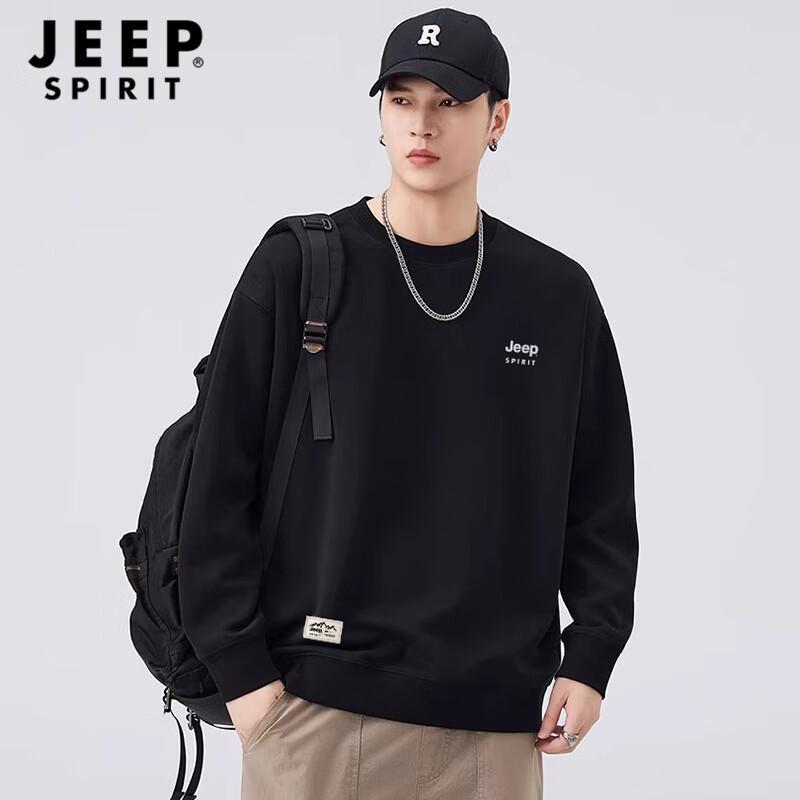 JEEP SPIRIT Men's Casual Round Neck Pullover Sweatshirt