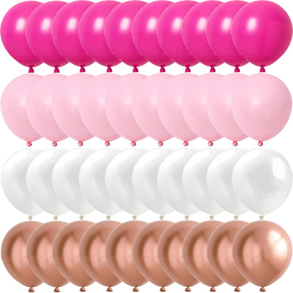 Rose Pink Metal Latex Confetti Confetti Balloons Wedding Decorations Matte Globos New Year Birthday Party Decorations