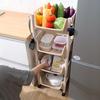 Khaki Slim Rolling Produce Storage Cart