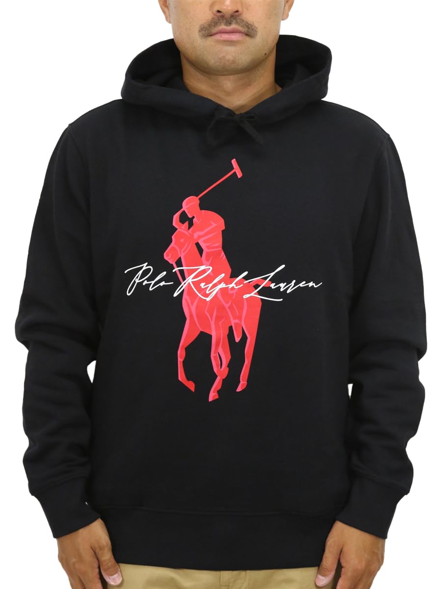 

Polo Ralph Lauren Big Pony Print Pullover Sweatshirt with Seam Size Black Men s Pockets, L, (Product Code 01020098) чёрный