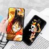 Czarne etui dla Xiaomi Redmi 13C Note 9 iPhone XR 7 8 14 15 11 12 13 X XS Pro Max Samsung A25 S23 S24 FE Ultra Plus One Piece Luffy