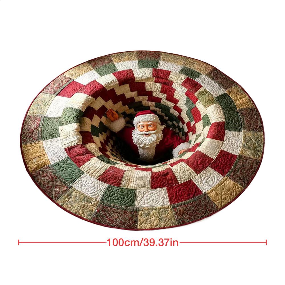 

Рождественские коврики 3D иллюзия Санта Гном Красно-зеленый белый ковер Противоскользящий коврик Коврик для рождественской елки Гостиная Домашнее украшение