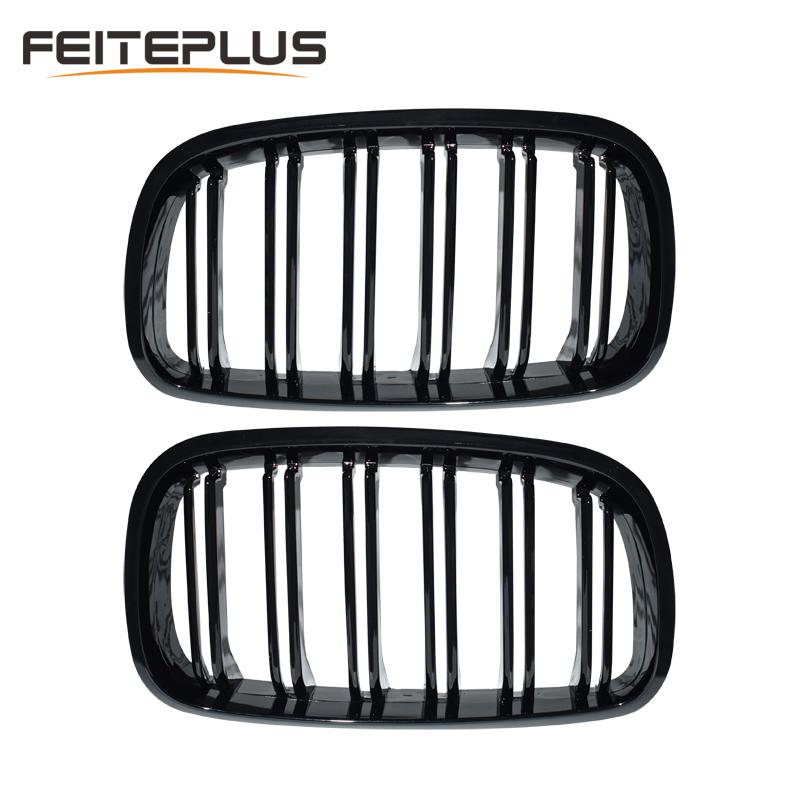 

Для BMW Old X5 X6 E70 E71 2007-2014 глянцевый черный с двумя планками в стиле передней решетки для почек, ремонт капота, бампера, грили автомобиля