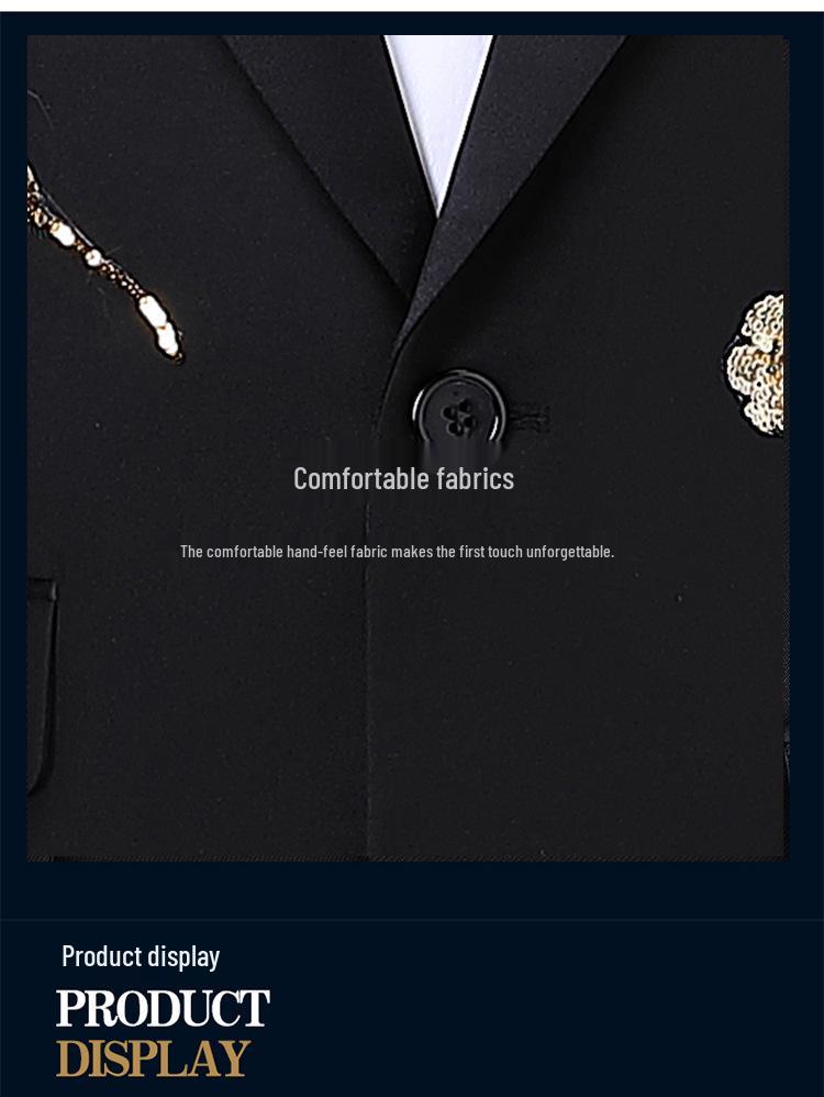 Men's Sequin Tuxedo Suit Set for Performances & Choir Stage