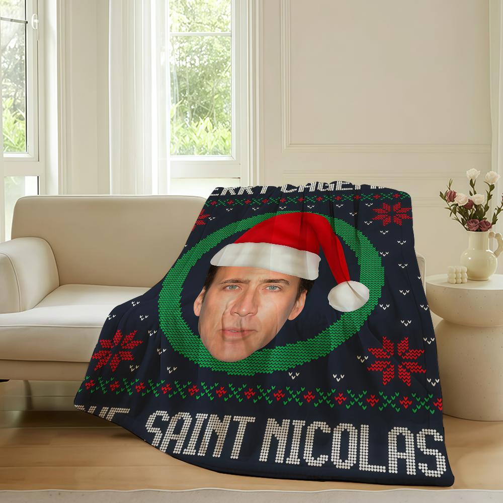 Lustiger Druck N-Nicolas C-Cage Decke Für Sofa Büro Bett Flugzeug Reisen Schlafen Lesen Entspannen Camping Weich Und Warm