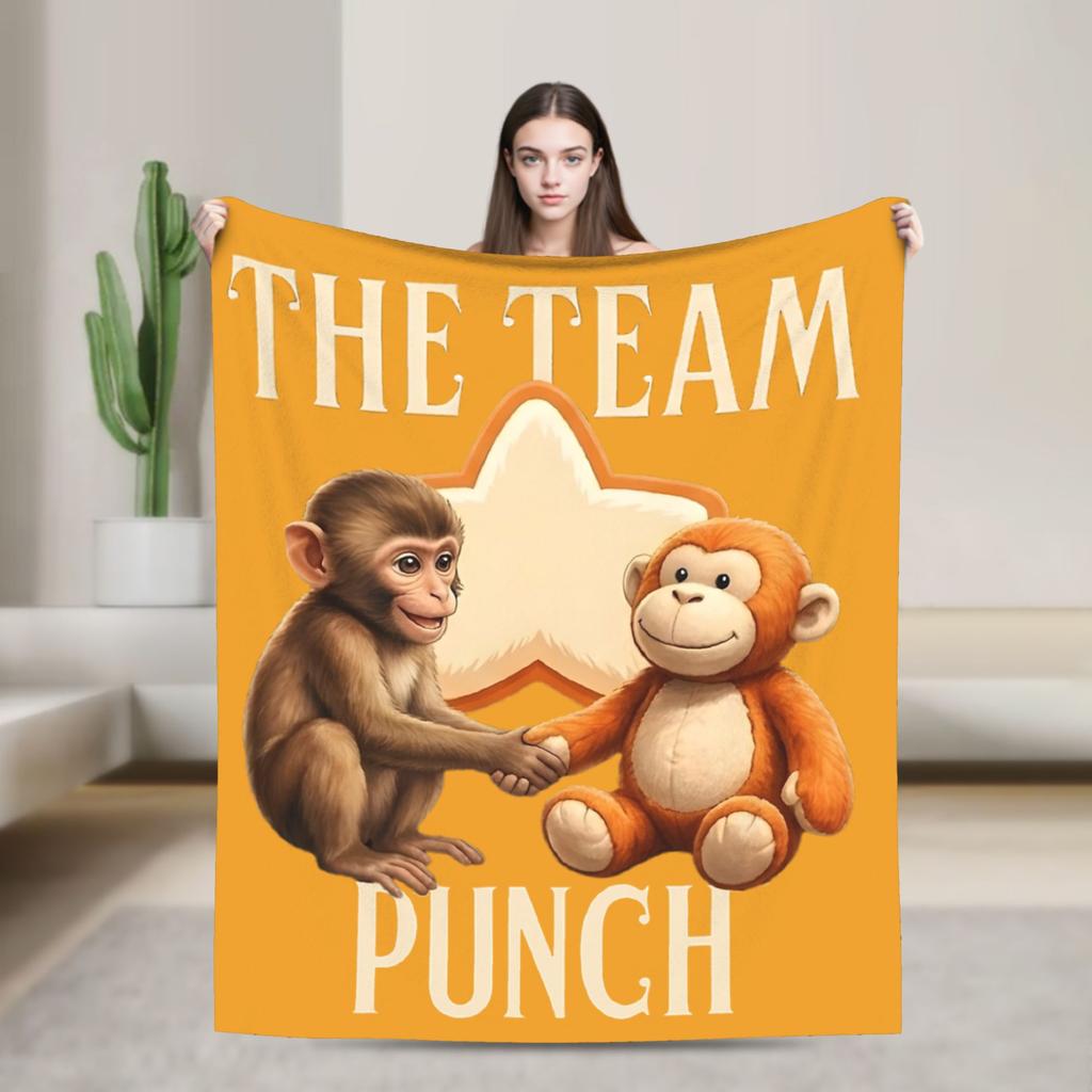 Cute Baby Punch Monkey Team Blanket Cover Fleece Warm Throw Blankets for Bedding Couch Bed Rug
