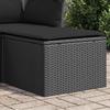 Vidaxl Gartenhocker mit Kissen, Schwarz, 55x55x37 cm, Polyrattan
