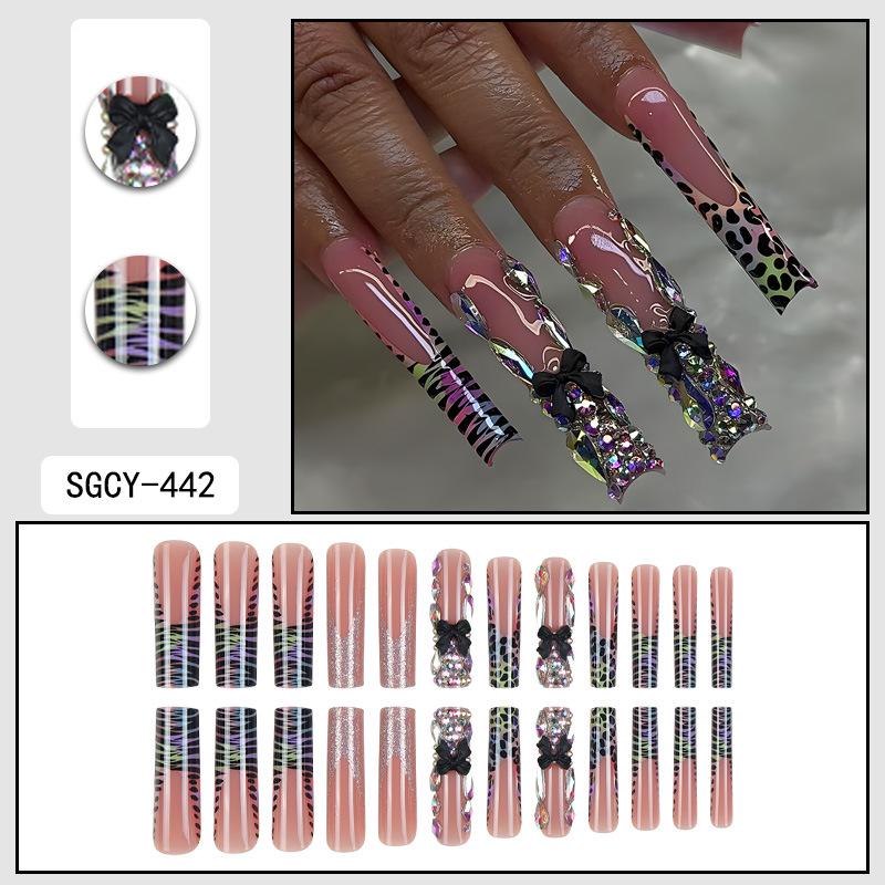 O8 Long Nail Art Tips - European & American High-End Wearable Summer Stickers