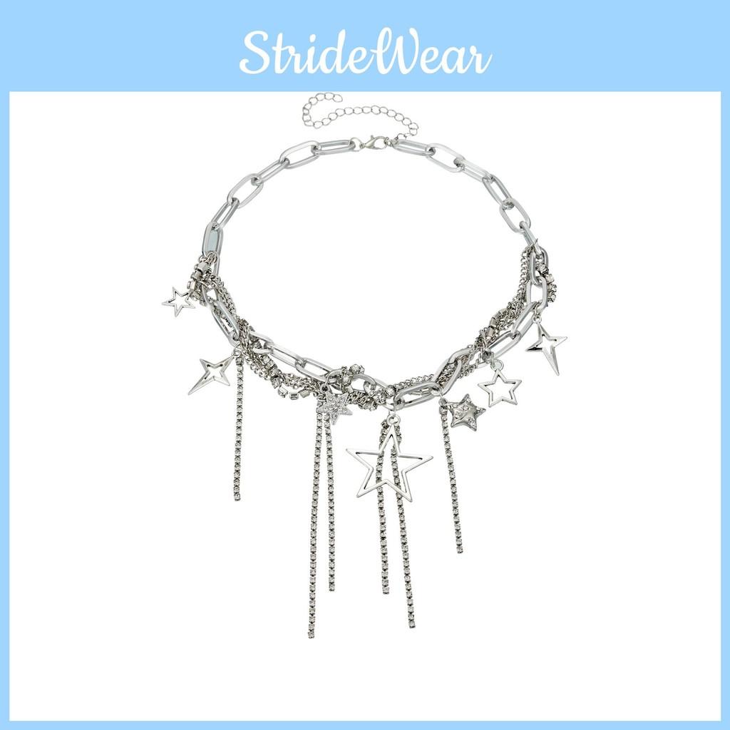 And Heart Fashionable Star Shaped Necklace For Women Shimmering Charm Rhinestone