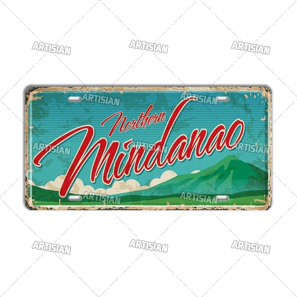 Artisian PHILIPPINES Malaysian License Plate City Metal Sign Landmark Decorative Vehicle Plate Wall Decor Garage Bar Pub Club