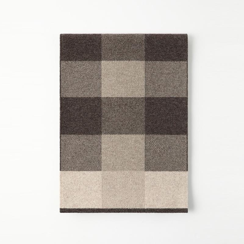 

Мужской кашемировый клетчатый шарф Деловой кашемировый утолщенный приятный к коже шарф Мужской простой модный теплый мужской шарф 180cm