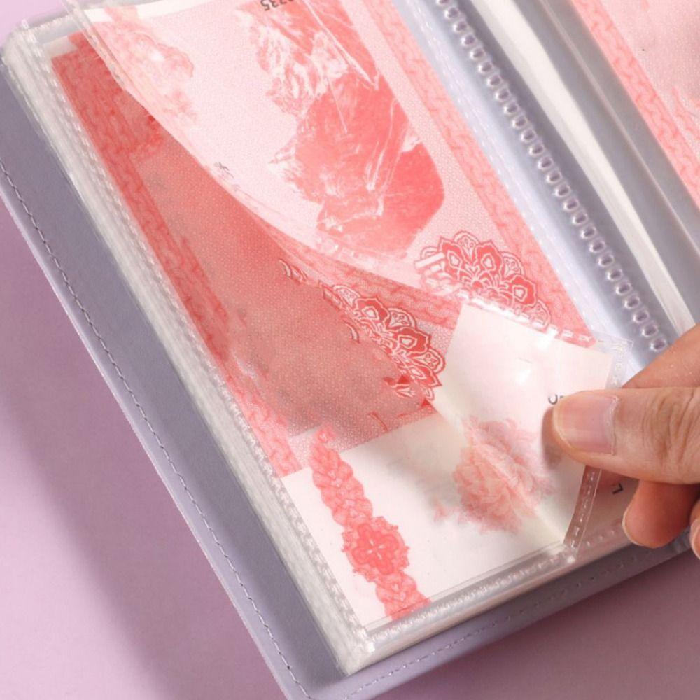 PU Leather Cover 100 Envelope Challenge Binder Reusable Financial Savings Book  Cash Savings