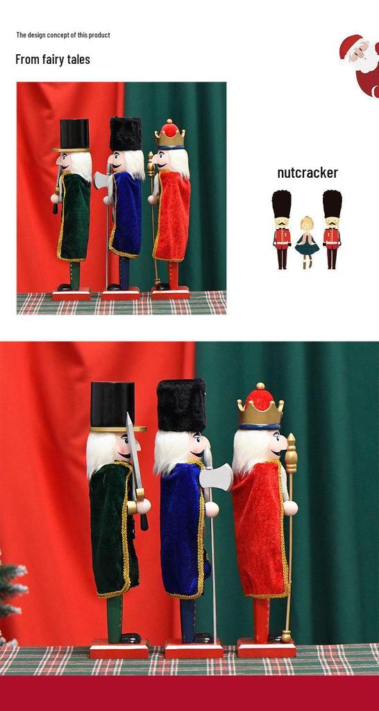 38CM Europäische Holz-Nussknacker-Marionette für Wohnzimmerdekoration