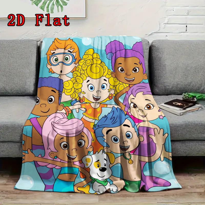 Bubble Guppies Inspired 2D Flat Pattern Flannel Blanket High Quality All Seasons Warmth and Comfort Perfect for Christmas Gifts.PMT0914292