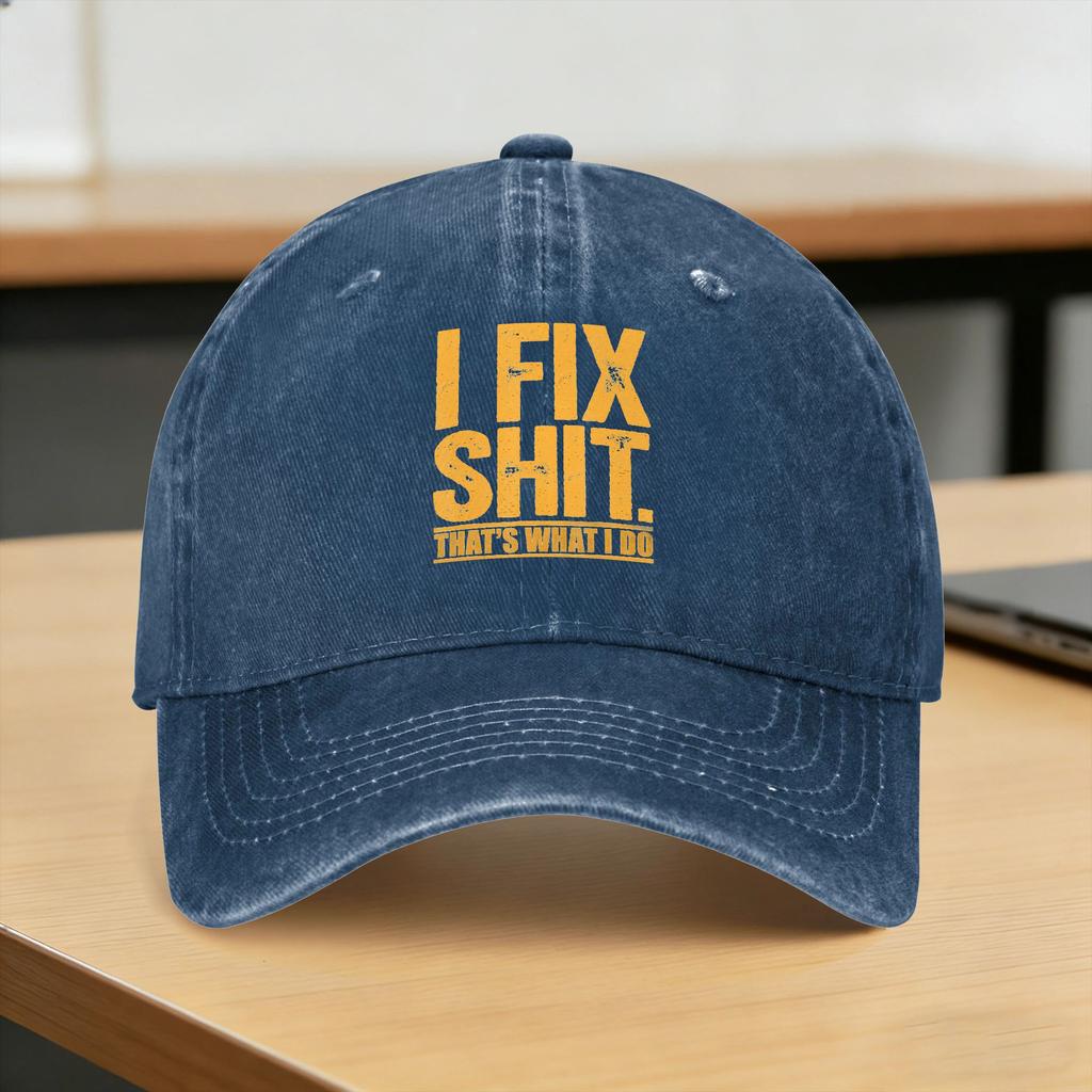 I Fix Shit That'S What I Do Tshirt Mechanic Father Dad Sun Baseball Cap Men Adult Print Hip Hop Hats Summer Baseball Caps