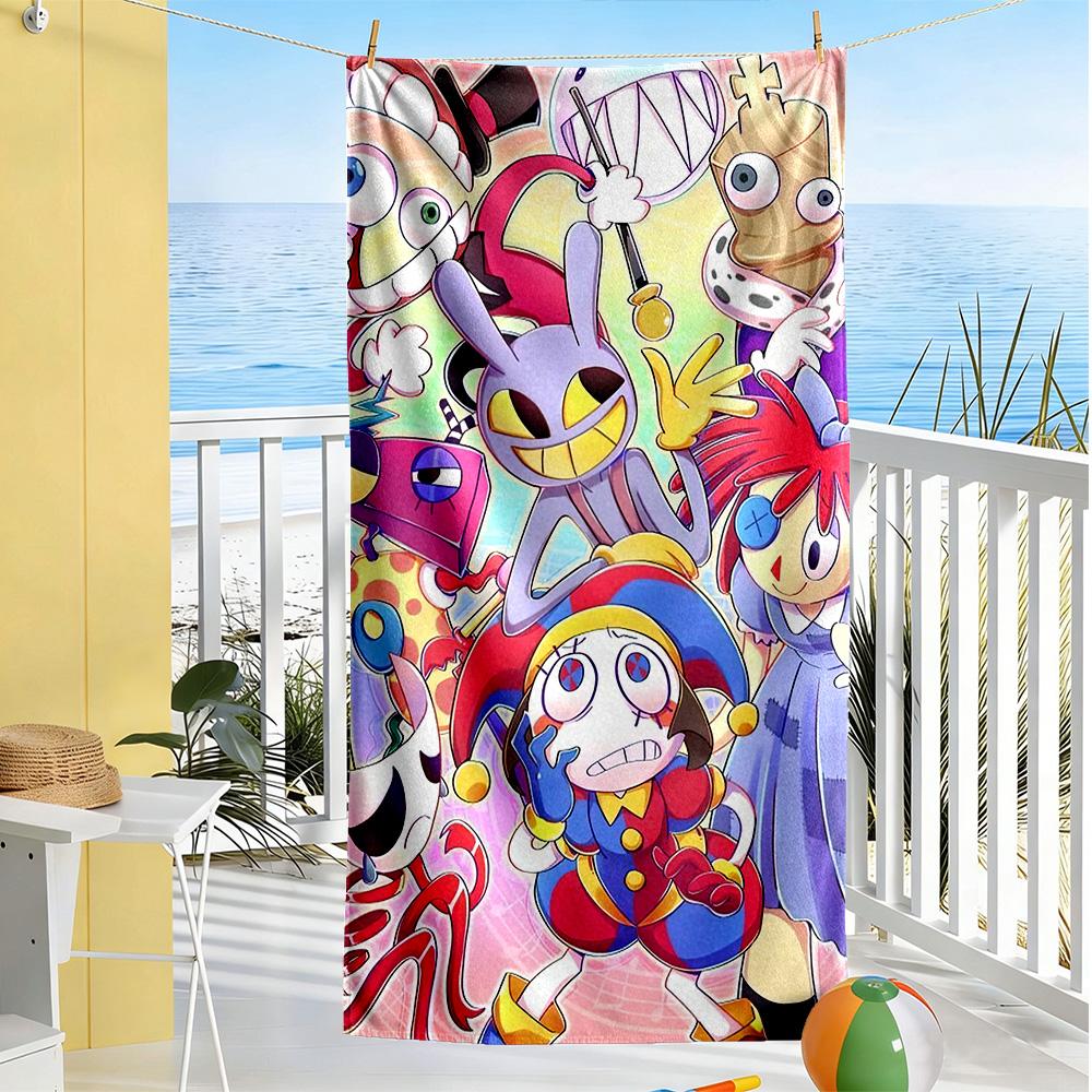 Digital Circus Beach Towel Soft Durable Quick-Dry Comfortable Lightweight Suitable for Sports, Travel, Swimming, Yoga, Bathroom, Beach, And Pool