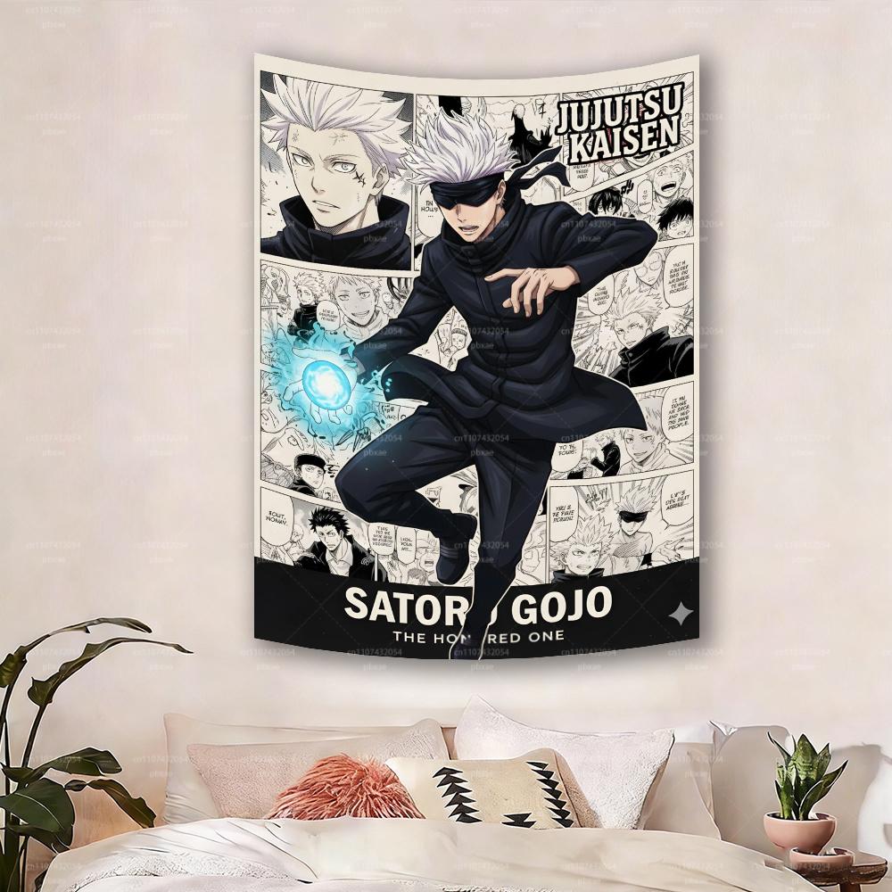 

GGojo Satoru Wall Tapestry Artistic Wall Hanging Banner for Living Room Bar Garden and Outdoor Festival Decor 74x94cm(29x37in)