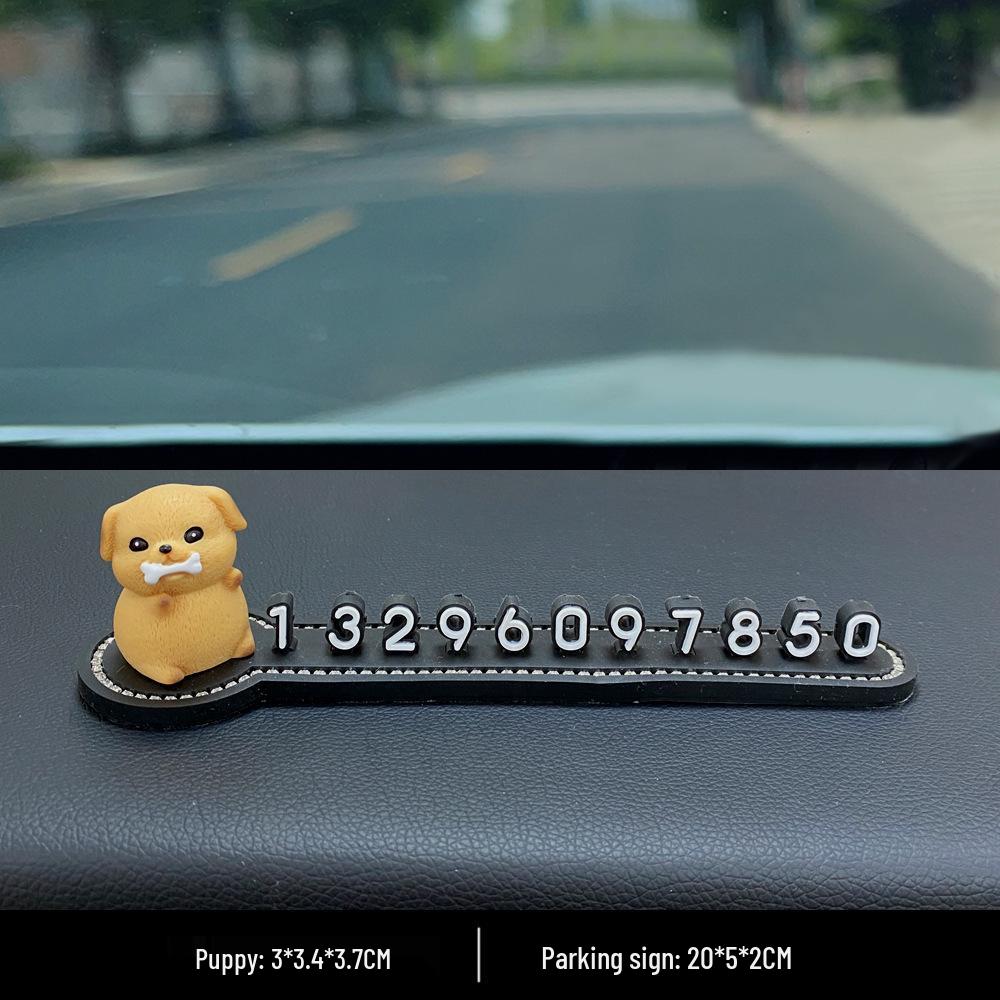 Resin Cute Puppy Car Ornament - Interior Decoration & Decompression Artifact