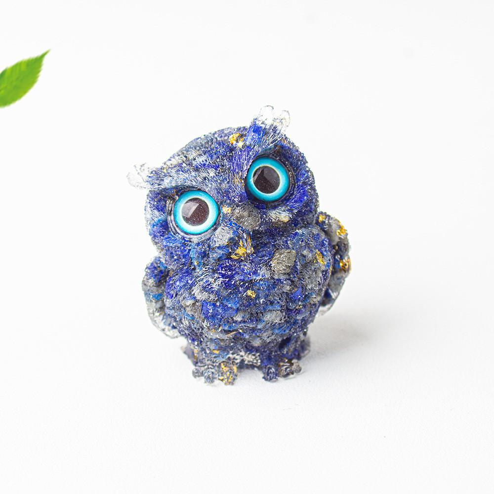 Figurine Hibou en Résine Cristal Pour Décoration Maison Bureau Cadeau Pour Amis Et Famille